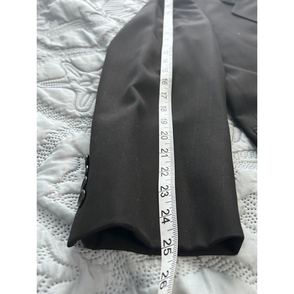 Anglia of England 100% Wool Pinstriped Suit Jacket & Pants | Size 45R | Black - Picture 14 of 16